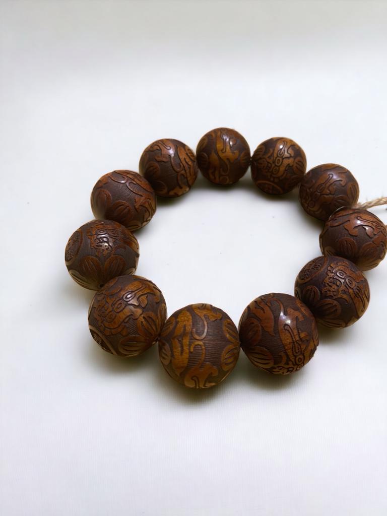 Tibetian Wood Carving Bracelet
